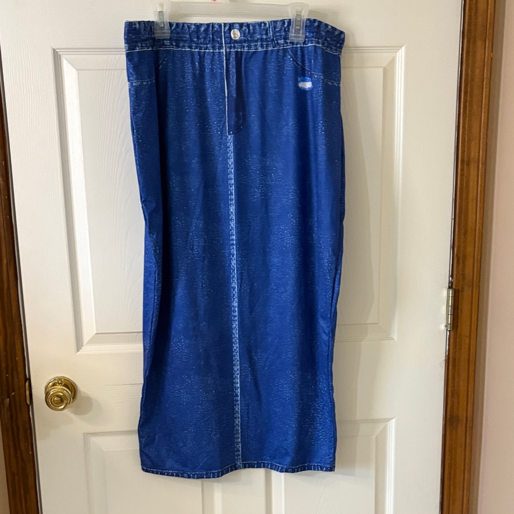 Blue Denim look knit Women's Skirt